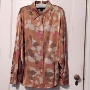 Ellen Tracy stretch silk satin blouse